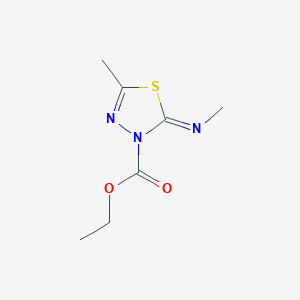 molecular formula C7H11N3O2S B15246053 Ethyl 5-methyl-2-(methylimino)-1,3,4-thiadiazole-3(2H)-carboxylate 