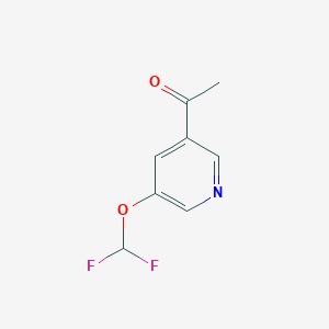 molecular formula C8H7F2NO2 B15246091 Ethanone, 1-[5-(difluoromethoxy)-3-pyridinyl]- 