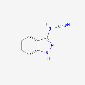molecular formula C8H6N4 B15246177 N-(1H-Indazol-3-yl)cyanamide 