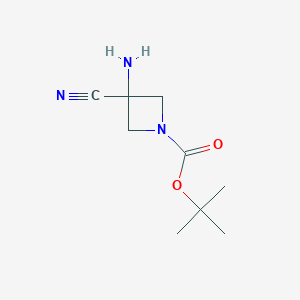 molecular formula C9H15N3O2 B1524619 Tert-butyl 3-amino-3-cyanoazetidine-1-carboxylate CAS No. 1254120-12-1