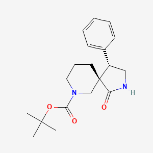 molecular formula C19H26N2O3 B15246203 tert-butyl (4S,5S)-1-oxo-4-phenyl-2,9-diazaspiro[4.5]decane-9-carboxylate 
