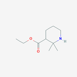 molecular formula C10H19NO2 B15246225 Ethyl 2,2-dimethylpiperidine-3-carboxylate 