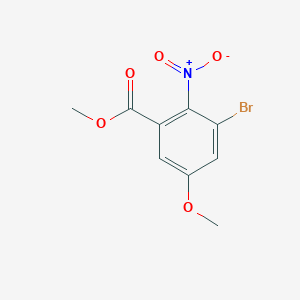 molecular formula C9H8BrNO5 B15246252 Methyl 3-bromo-5-methoxy-2-nitrobenzoate 