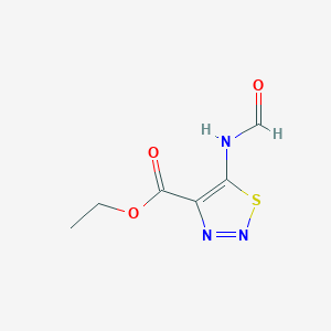 molecular formula C6H7N3O3S B15246359 Ethyl 5-formamido-1,2,3-thiadiazole-4-carboxylate 