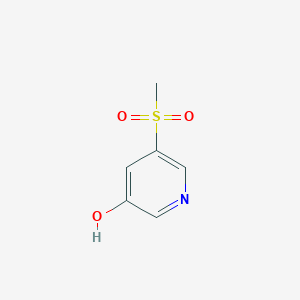 molecular formula C6H7NO3S B15246383 5-(Methylsulfonyl)-3-pyridinol CAS No. 910649-53-5
