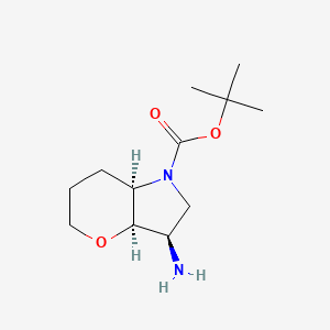 molecular formula C12H22N2O3 B15246400 tert-Butyl (3R,3aR,7aR)-3-aminohexahydropyrano[3,2-b]pyrrole-1(2H)-carboxylate 