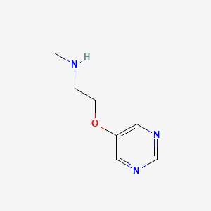 molecular formula C7H11N3O B15246422 N-Methyl-2-(pyrimidin-5-yloxy)ethanamine 