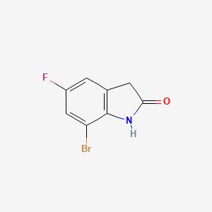 molecular formula C8H5BrFNO B1524647 7-bromo-5-fluoro-2,3-dihydro-1H-indol-2-one CAS No. 945379-34-0