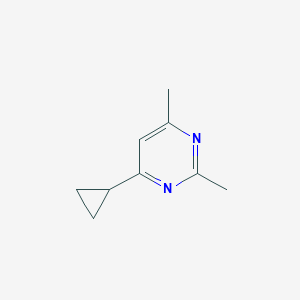 molecular formula C9H12N2 B15246477 4-Cyclopropyl-2,6-dimethylpyrimidine 