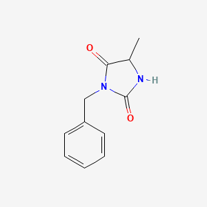 molecular formula C11H12N2O2 B15246507 3-Benzyl-5-methylimidazolidine-2,4-dione 