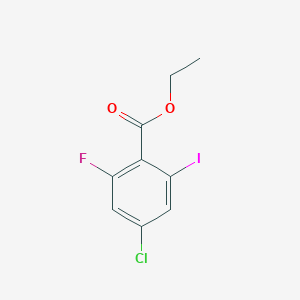 molecular formula C9H7ClFIO2 B15246626 Ethyl4-chloro-2-fluoro-6-iodobenzoate 