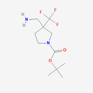 molecular formula C11H19F3N2O2 B1524663 3-Aminomethyl-3-trifluoromethyl-pyrrolidine-1-carboxylic acid tert-butyl ester CAS No. 1260901-24-3