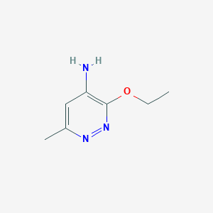 molecular formula C7H11N3O B15246733 3-Ethoxy-6-methylpyridazin-4-amine 