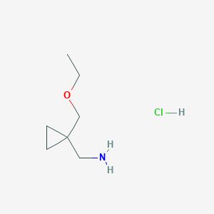 molecular formula C7H16ClNO B1524676 {[1-(Ethoxymethyl)cyclopropyl]methyl}amine hydrochloride CAS No. 1332529-10-8