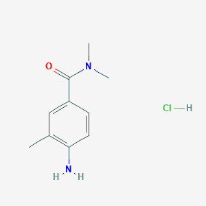 molecular formula C10H15ClN2O B1524677 4-Amino-N,N,3-trimethylbenzamide hydrochloride CAS No. 1559059-98-1