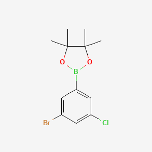 molecular formula C12H15BBrClO2 B1524681 2-(3-溴-5-氯苯基)-4,4,5,5-四甲基-1,3,2-二氧杂硼环丁烷 CAS No. 488850-91-5