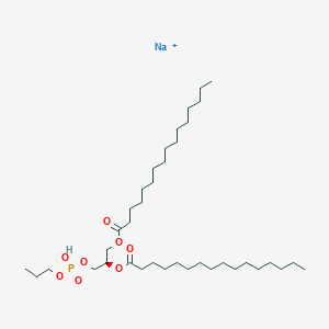 molecular formula C38H75NaO8P+ B15246829 Hexadecanoicacid,1-[[(hydroxypropoxyphosphinyl)oxy]methyl]-1,2-ethanediylester,sodiumsalt,(R)- 