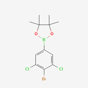 molecular formula C12H14BBrCl2O2 B1524683 2-(4-Bromo-3,5-dichlorophenyl)-4,4,5,5-tetramethyl-1,3,2-dioxaborolane CAS No. 942069-45-6