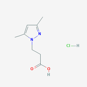 molecular formula C8H13ClN2O2 B1524686 3-(3,5-Dimethyl-1H-pyrazol-1-YL)propanoic acid hydrochloride CAS No. 1609395-88-1