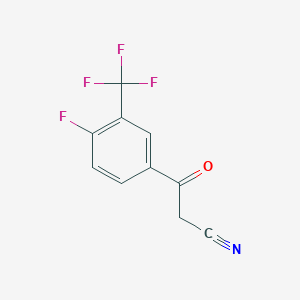 molecular formula C10H5F4NO B1524687 3-[4-氟-3-(三氟甲基)苯基]-3-氧代丙腈 CAS No. 677713-06-3