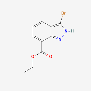 molecular formula C10H9BrN2O2 B15246890 Ethyl3-bromo-1H-indazole-7-carboxylate 
