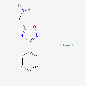 molecular formula C9H9ClFN3O B1524697 5-Aminomethyl-3-(4-fluorophenyl)-[1,2,4]oxadiazole hydrochloride CAS No. 1208081-41-7