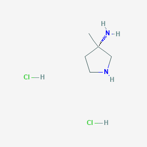 molecular formula C5H14Cl2N2 B15247065 (S)-3-Methylpyrrolidin-3-amine 2hcl 