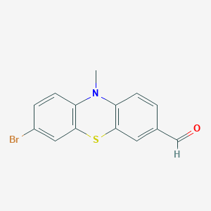 molecular formula C14H10BrNOS B15247097 7-Bromo-10-methyl-10H-phenothiazine-3-carbaldehyde 