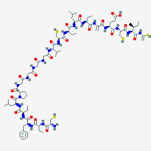 molecular formula C80H120N20O21S4 B152471 H-Cys-D-Abu-Phe-D-Abu-Leu-Pro-Gly-Gly-Gly-Gly-Val-Cys-D-Abu-Leu-Abu-Dha-Glu-Cys-Ile-Unk CAS No. 128104-18-7