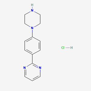 molecular formula C14H17ClN4 B1524713 2-(4-(Piperazin-1-YL)phenyl)pyrimidine hydrochloride CAS No. 1056624-11-3