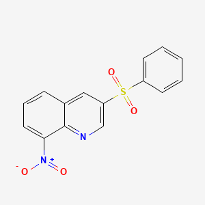molecular formula C15H10N2O4S B1524714 3-(Benzenesulfonyl)-8-nitroquinoline CAS No. 607743-07-7
