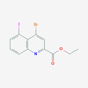 molecular formula C12H9BrINO2 B15247174 Ethyl4-bromo-5-iodoquinoline-2-carboxylate 