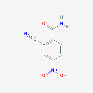 molecular formula C8H5N3O3 B15247214 2-Cyano-4-nitrobenzamide 
