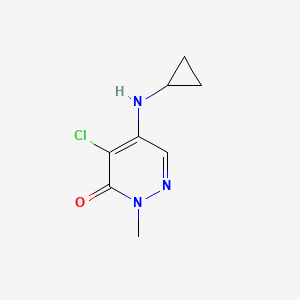 molecular formula C8H10ClN3O B15247227 4-Chloro-5-(cyclopropylamino)-2-methylpyridazin-3(2H)-one 