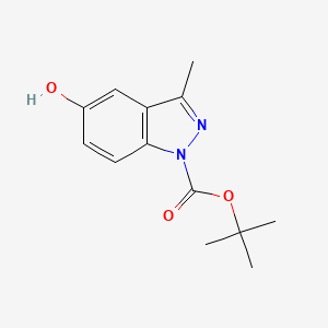 molecular formula C13H16N2O3 B15247312 tert-Butyl 5-hydroxy-3-methyl-1H-indazole-1-carboxylate 