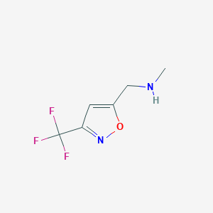 molecular formula C6H7F3N2O B15247319 N-Methyl-1-(3-(trifluoromethyl)isoxazol-5-yl)methanamine 