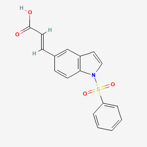 molecular formula C17H13NO4S B1524732 3-(1-benzenesulfonyl-1H-indol-5-yl)-acrylic acid CAS No. 1372762-53-2
