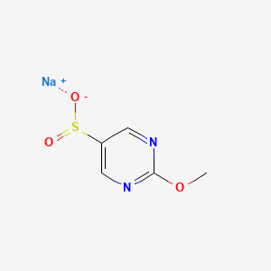 molecular formula C5H5N2NaO3S B15247326 Sodium 2-methoxypyrimidine-5-sulfinate 