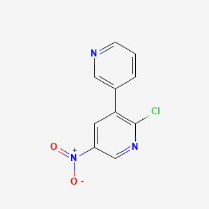 molecular formula C10H6ClN3O2 B15247364 2-Chloro-5-nitro-3,3'-bipyridine 