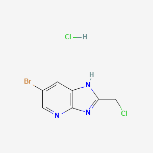 molecular formula C7H6BrCl2N3 B1524740 6-bromo-2-(chloromethyl)-3H-imidazo[4,5-b]pyridine hydrochloride CAS No. 1334149-01-7