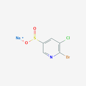 molecular formula C5H2BrClNNaO2S B15247424 Sodium6-bromo-5-chloropyridine-3-sulfinate 