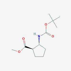 molecular formula C12H21NO4 B15247444 Methyl (1R,2R)-2-((tert-butoxycarbonyl)amino)cyclopentane-1-carboxylate 