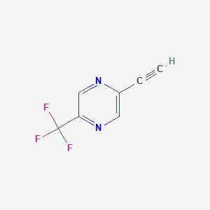 molecular formula C7H3F3N2 B15247465 2-Ethynyl-5-(trifluoromethyl)pyrazine 