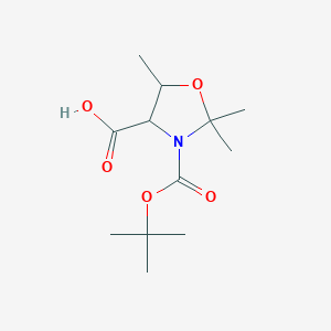 molecular formula C12H21NO5 B1524747 3-[(Tert-butoxy)carbonyl]-2,2,5-trimethyl-1,3-oxazolidine-4-carboxylic acid CAS No. 1334146-00-7