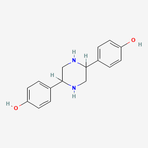 molecular formula C16H18N2O2 B1524750 4,4'-(Piperazine-2, 5-diyl)diphenol CAS No. 93019-46-6