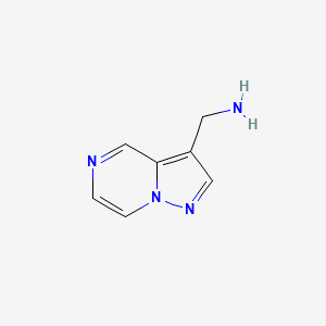 molecular formula C7H8N4 B15247516 Pyrazolo[1,5-a]pyrazin-3-ylmethanamine 
