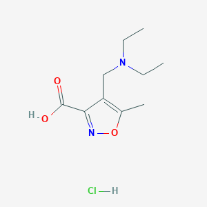 molecular formula C10H17ClN2O3 B1524766 4-[(Diethylamino)methyl]-5-methylisoxazole-3-carboxylic acid hydrochloride CAS No. 1431966-53-8