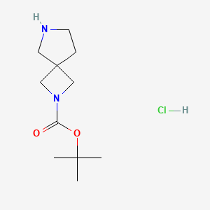 molecular formula C11H21ClN2O2 B1524768 叔丁基 2,6-二氮杂螺[3.4]辛烷-2-甲酸酯盐酸盐 CAS No. 1481613-19-7