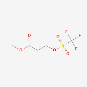 molecular formula C5H7F3O5S B15247846 Methyl 3-(((trifluoromethyl)sulfonyl)oxy)propanoate 