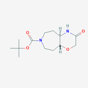 molecular formula C13H22N2O4 B15247865 tert-butyl (4aR,9aR)-3-oxo-4a,5,6,8,9,9a-hexahydro-4H-[1,4]oxazino[2,3-d]azepine-7-carboxylate 